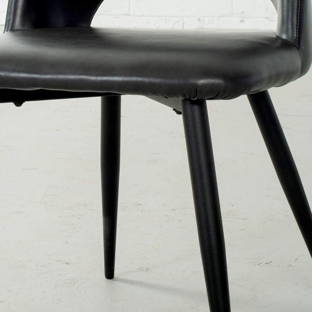 WALTER - Black Leather Chair - Image 2