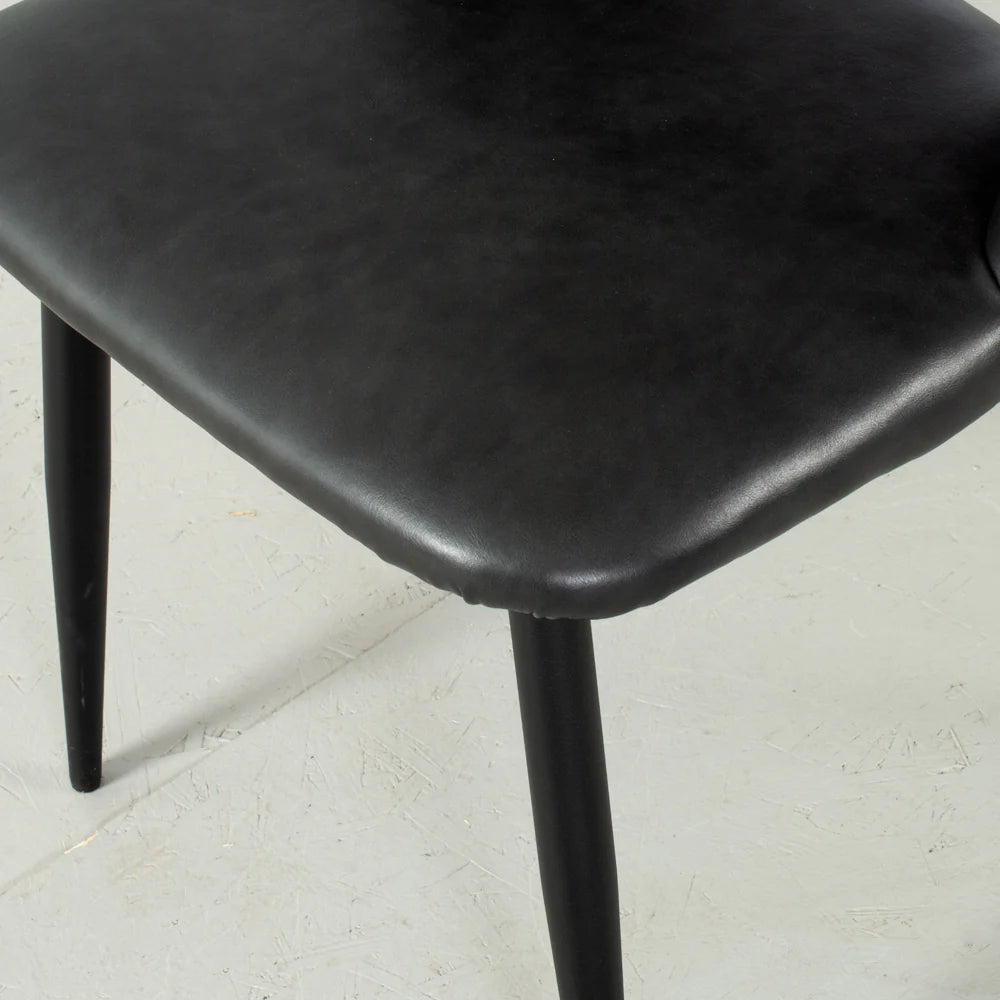 WALTER - Black Leather Chair - Image 3
