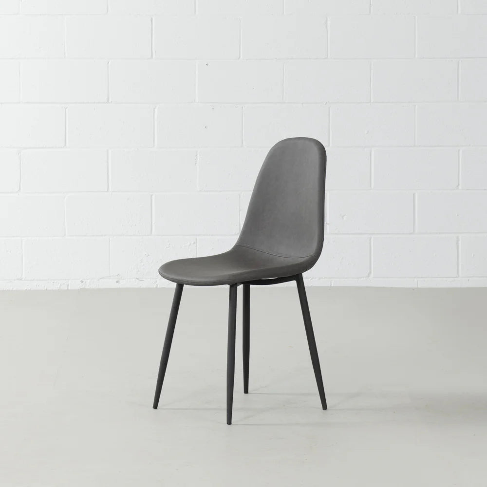 MILAN - Dark Grey Leather Dining Chair - Image 4