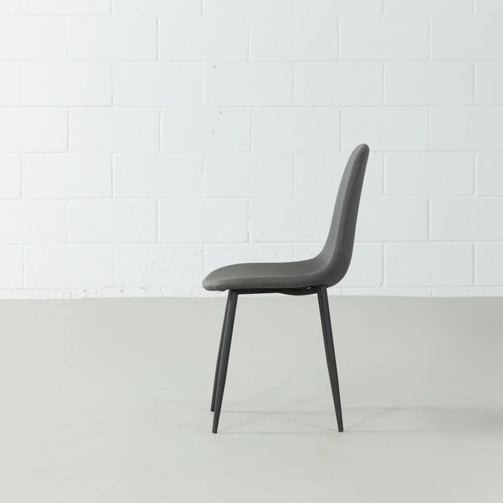 MILAN - Dark Grey Leather Dining Chair - Image 5