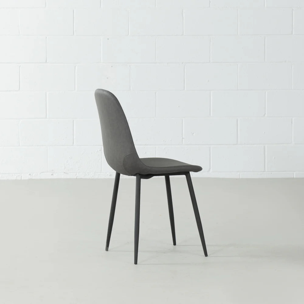 MILAN - Dark Grey Leather Dining Chair - Image 6