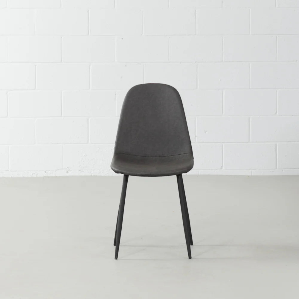 MILAN - Dark Grey Leather Dining Chair - Image 7