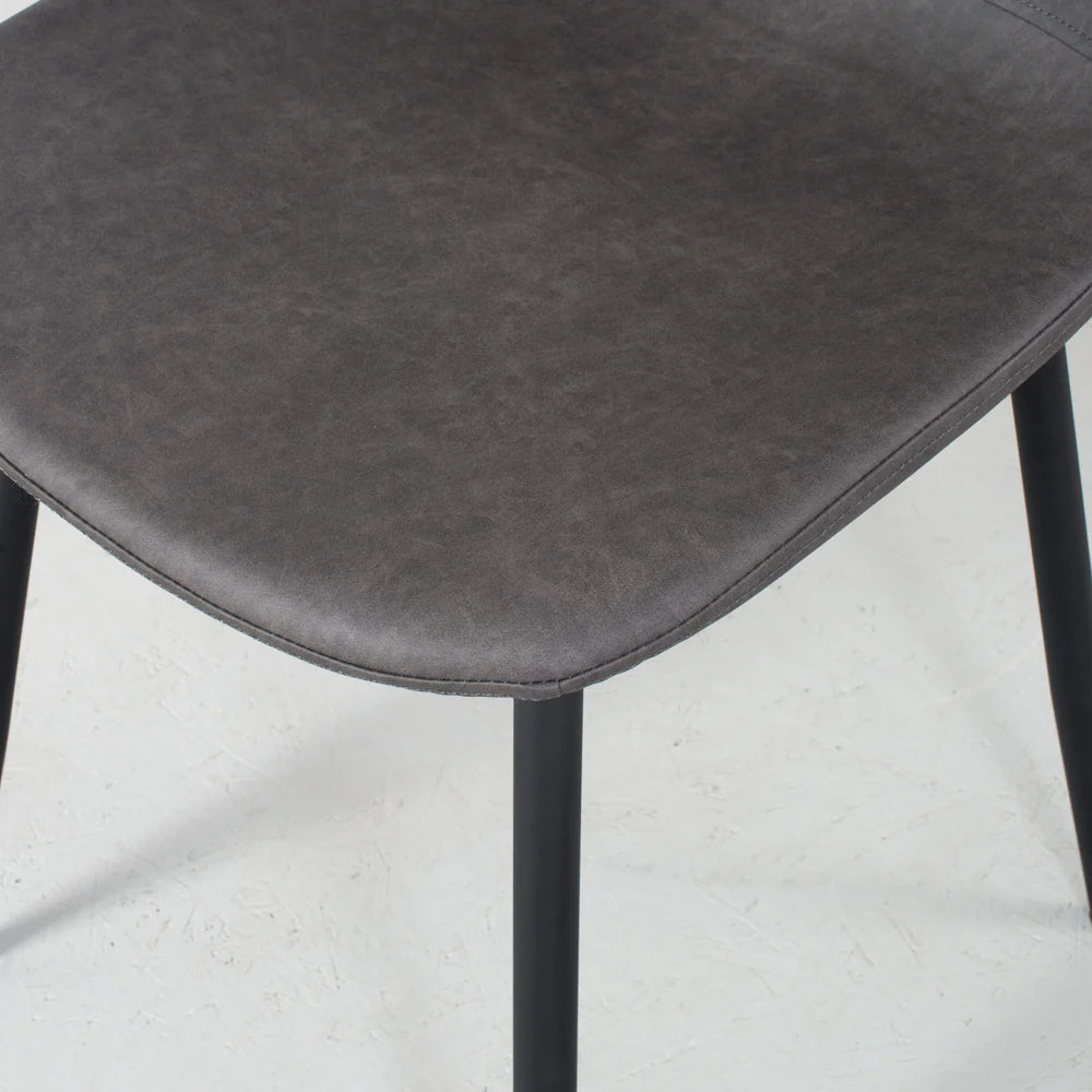 MILAN - Dark Grey Leather Dining Chair - Image 2