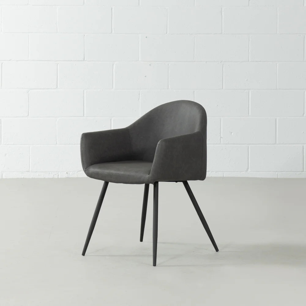 MILAN - Dark Grey Leather Armchair - Image 3