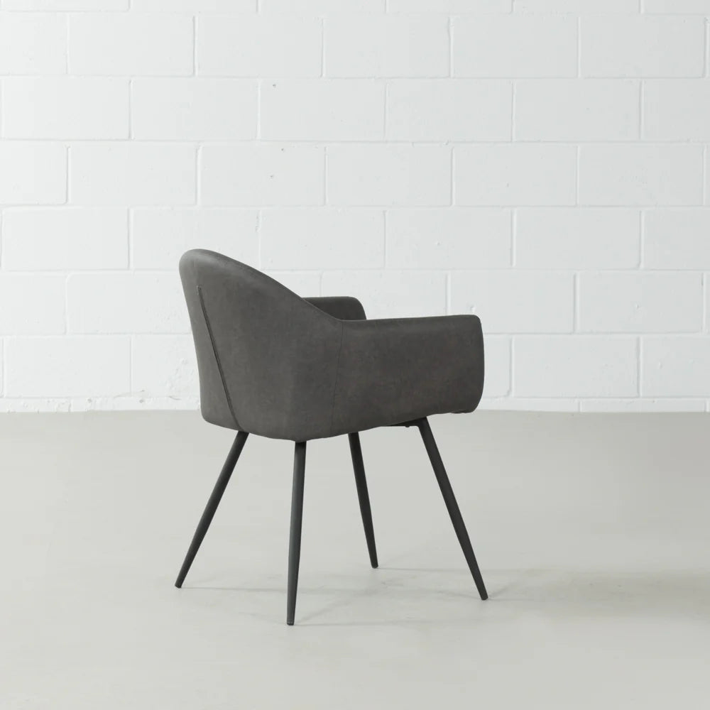 MILAN - Dark Grey Leather Armchair - Image 6