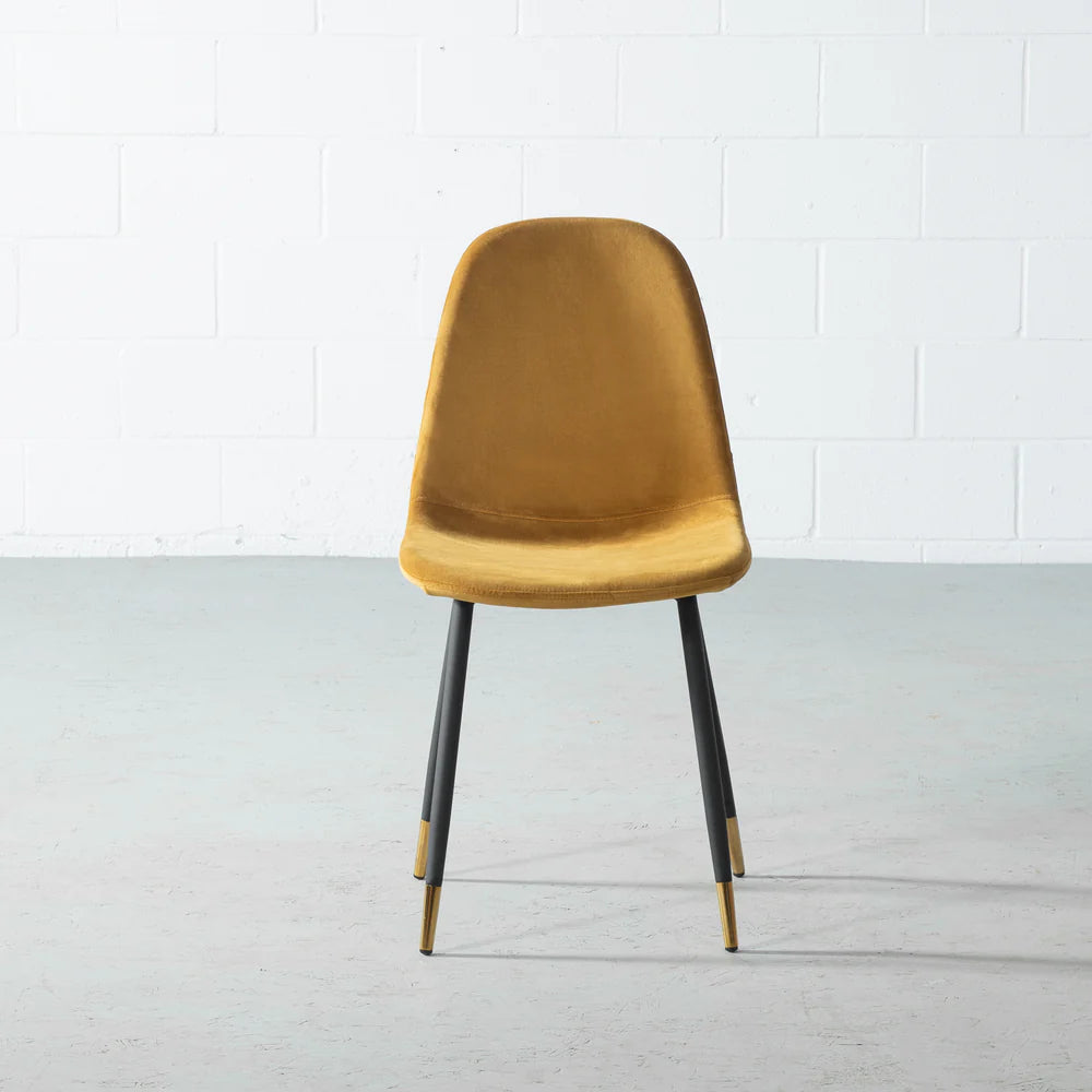 MILAN - Yellow Velvet Dining Chair - Image 6