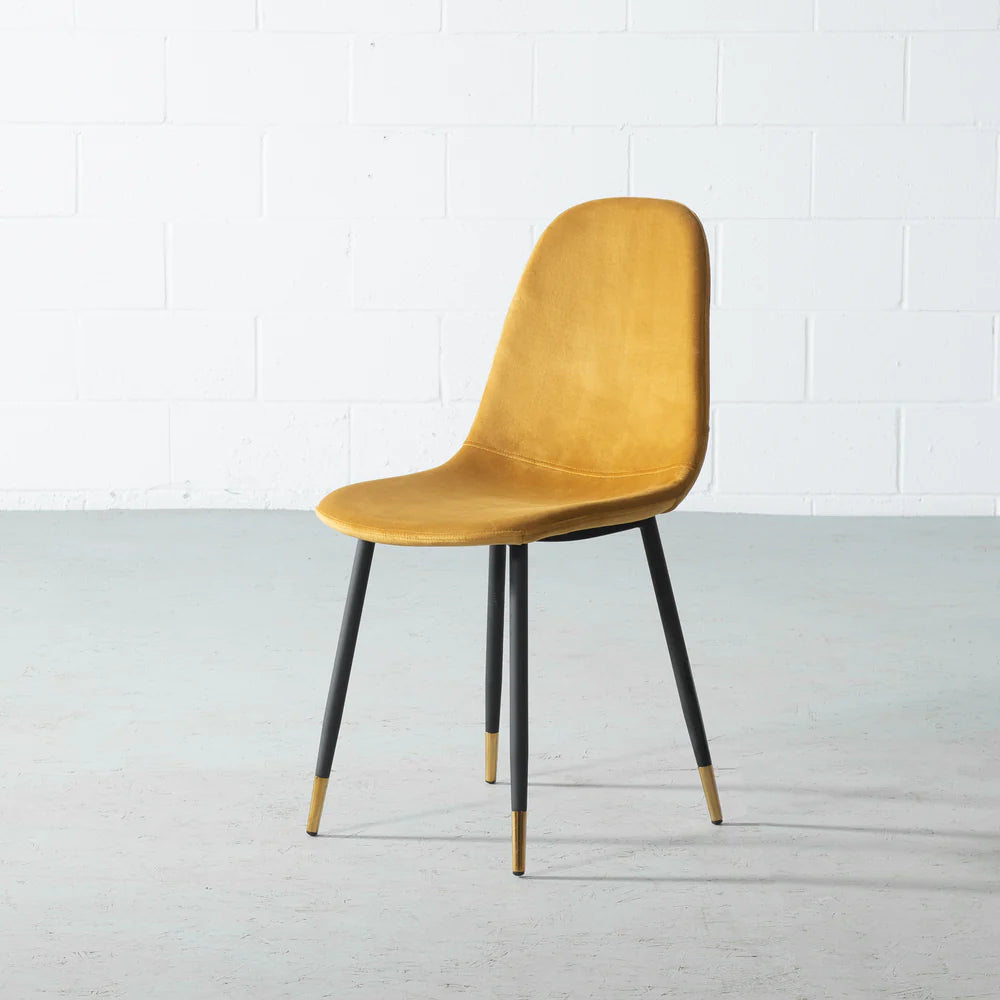 MILAN - Yellow Velvet Dining Chair - Image 5
