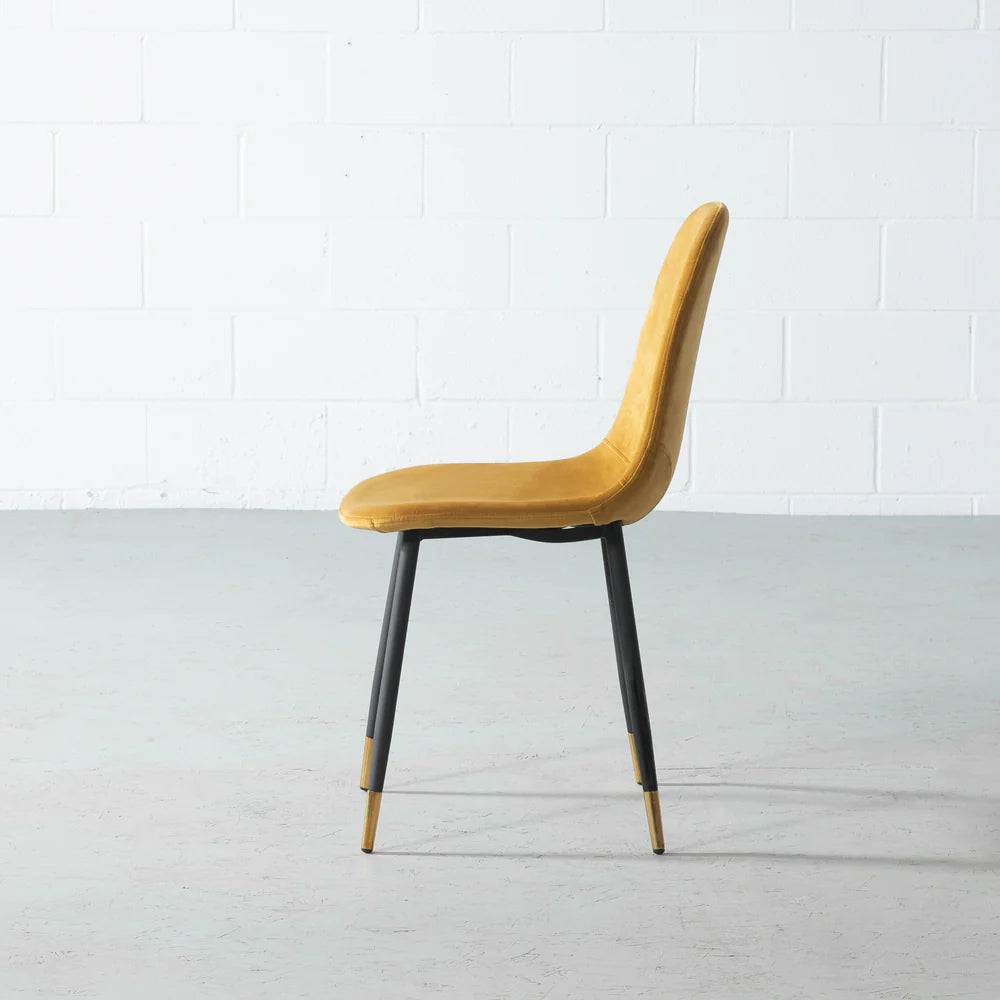 MILAN - Yellow Velvet Dining Chair - Image 8