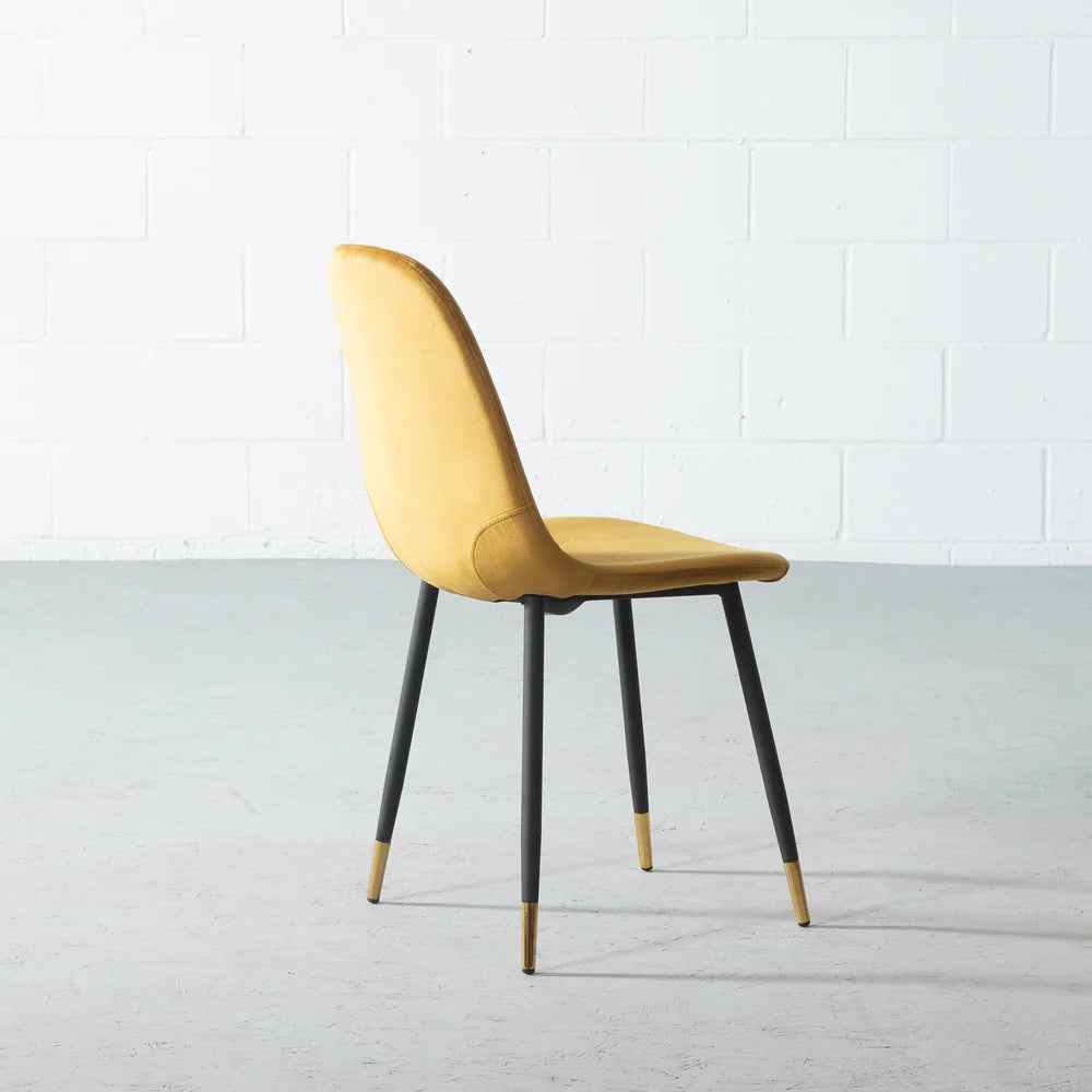 MILAN - Yellow Velvet Dining Chair - Image 7