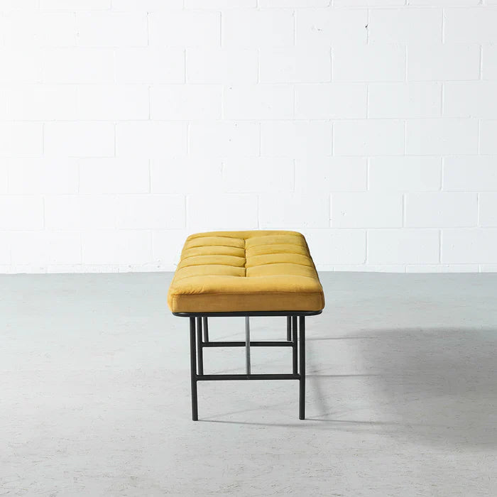 MILAN - Yellow Velvet Bench - Image 4