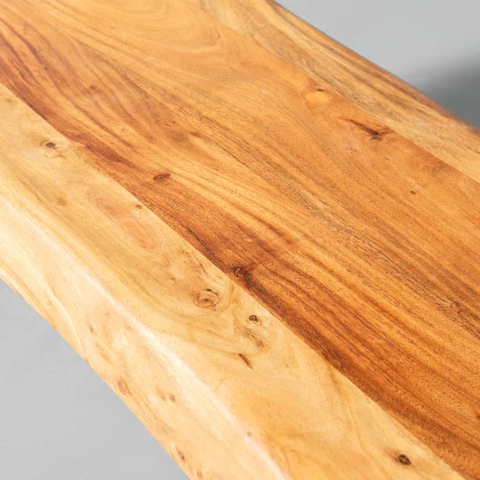 TIME - Acacia Live Edge Bench Hourglass Black - Image 3
