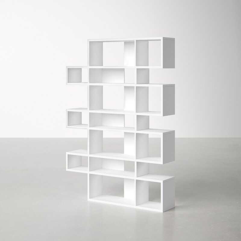 Matte White Kamari Geometric Bookcase - Image 2
