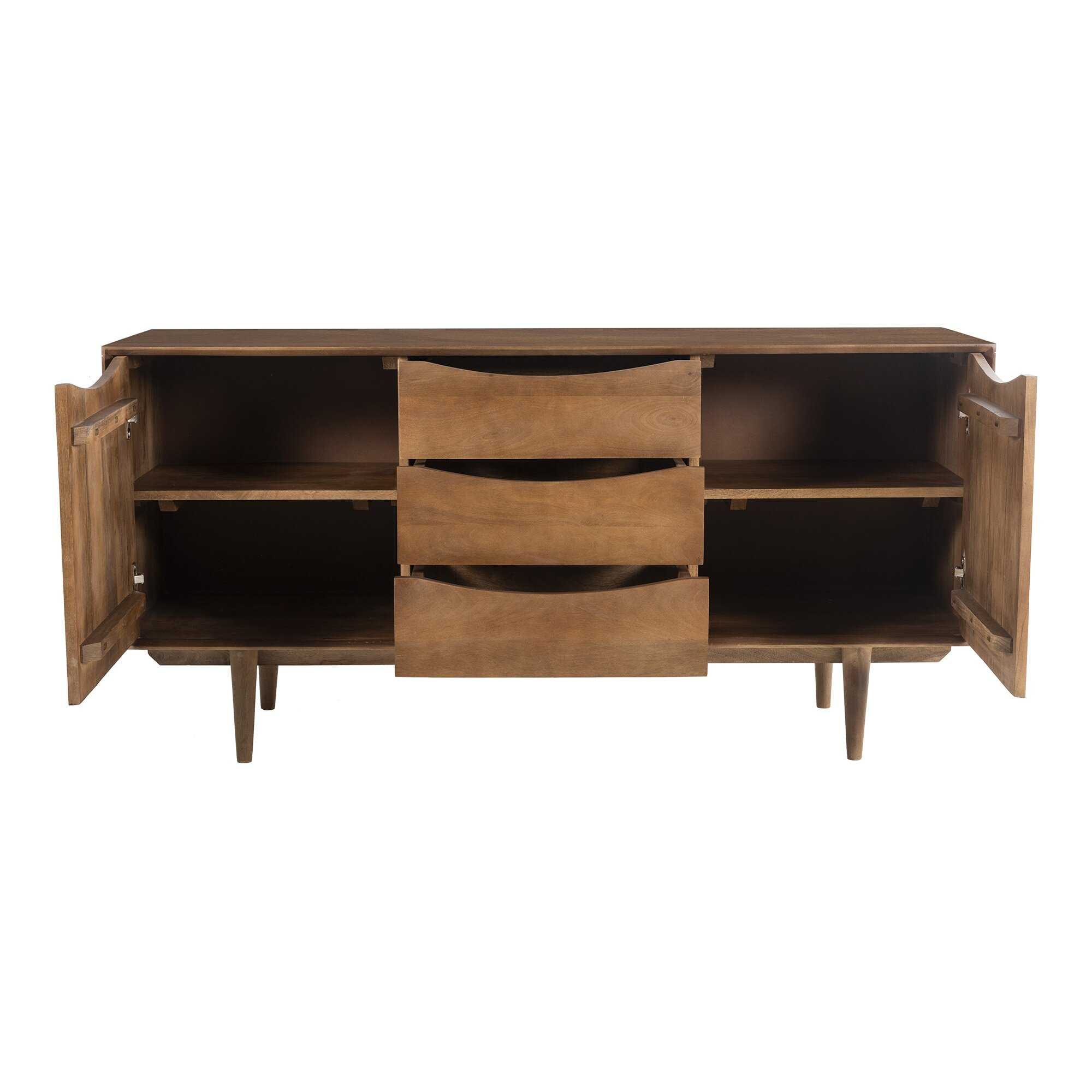 Walnut Hayes Solid Mango Wood Credenza - Image 3
