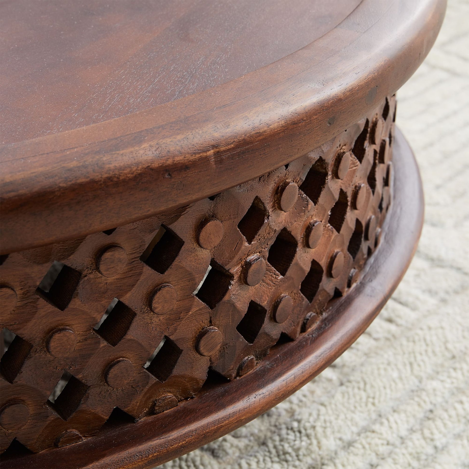 Chandler Carved Wood Coffee Table - Image 4