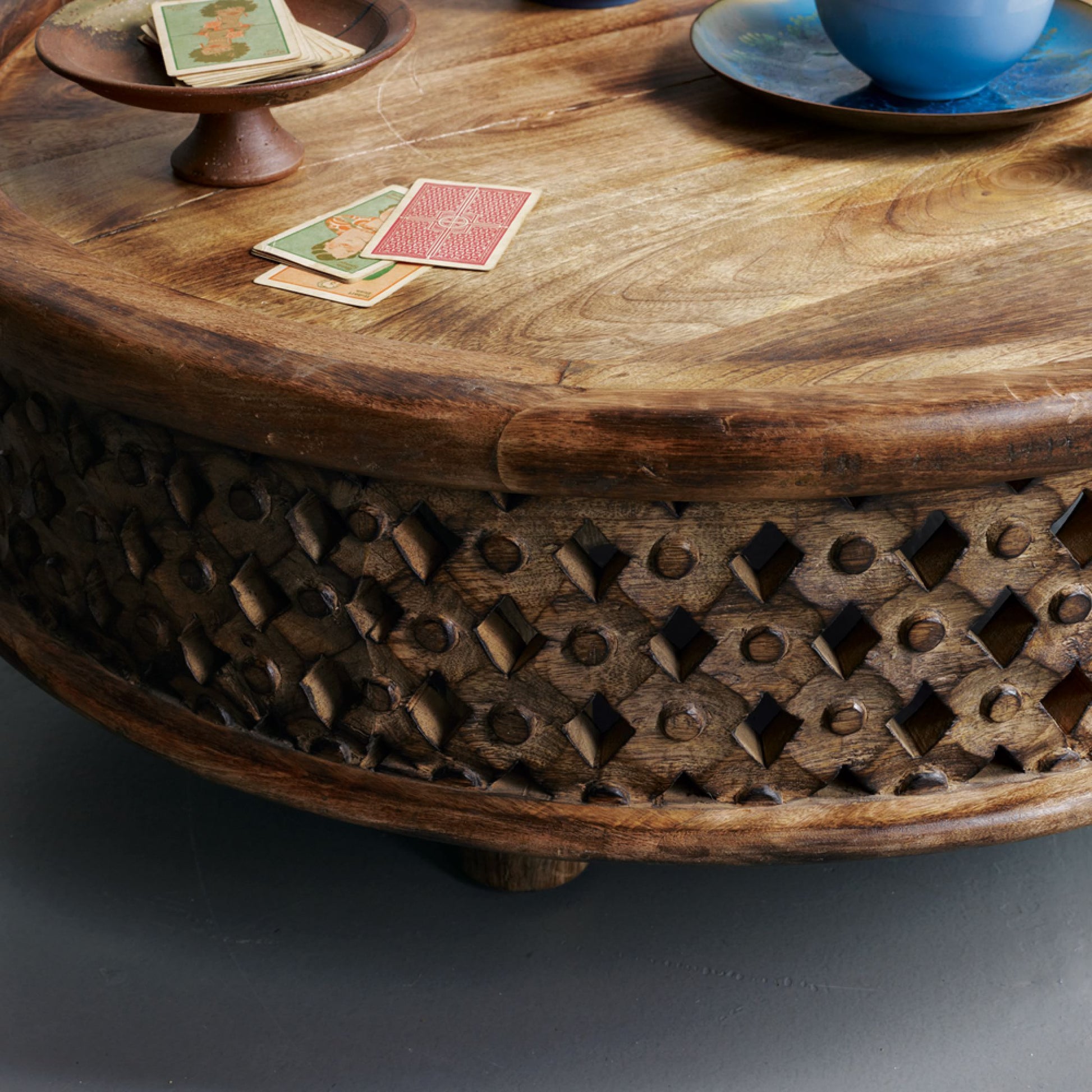 Chandler Carved Wood Coffee Table - Image 6