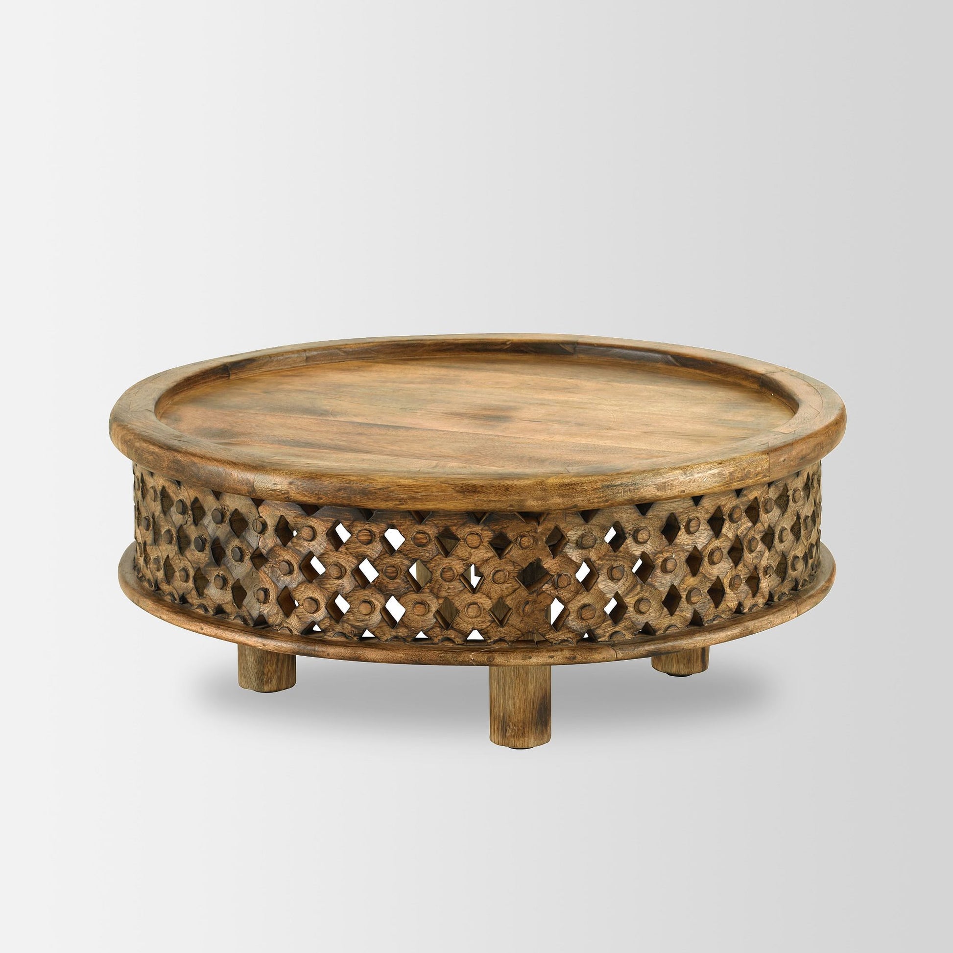 Chandler Carved Wood Coffee Table - Image 5