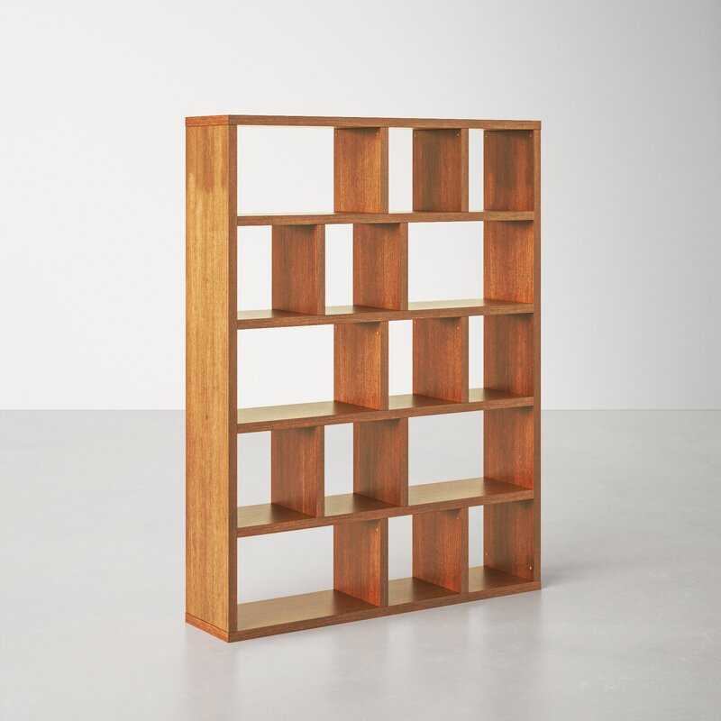 Walnut Archie Geometric Bookcase - Image 3