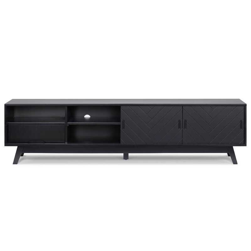 Black Quinn Acacia Solid Wood TV Stand - Image 2