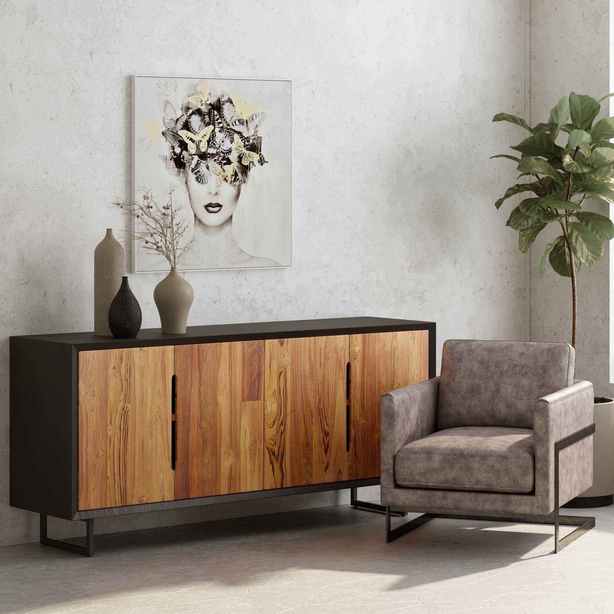 Matias Solid Teak Wood Sideboard - Image 4
