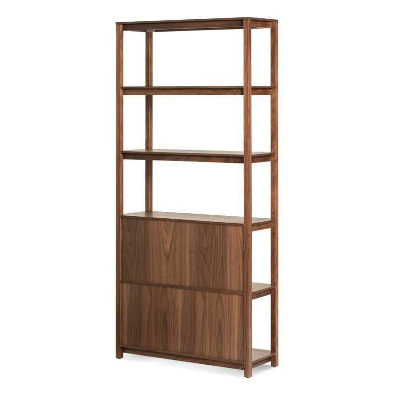 Walnut Cesar Solid Wood Standard Bookcase - Image 3