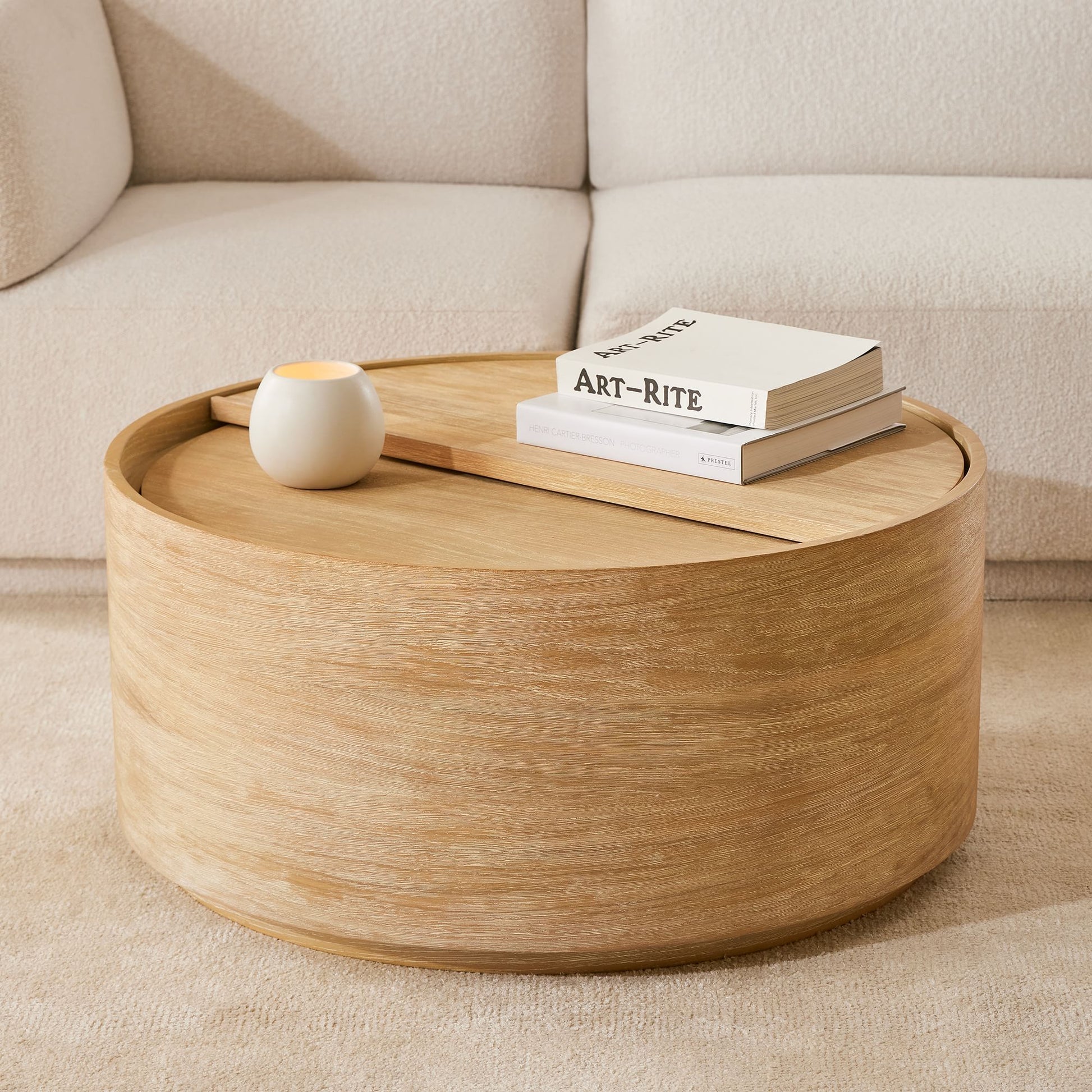 Amos Round Storage Drum Coffee Table - Image 6