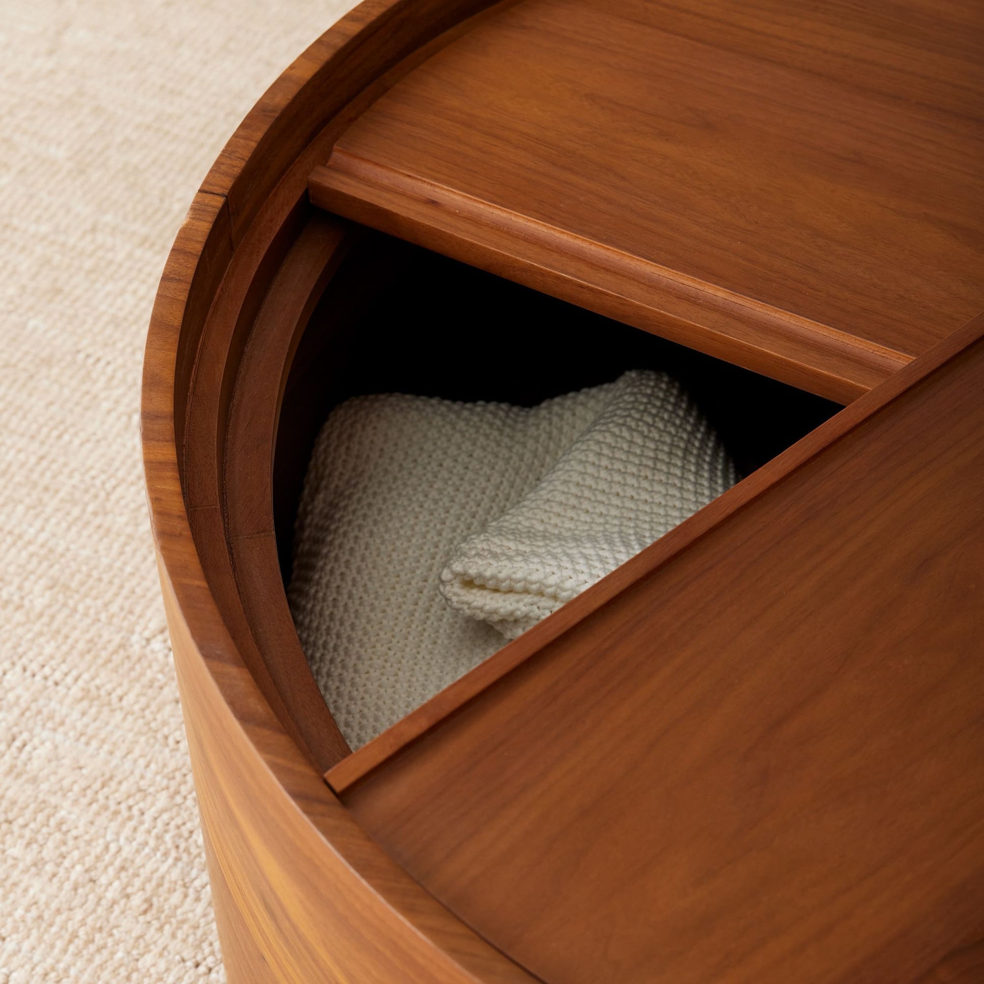 Amos Round Storage Drum Coffee Table - Image 3